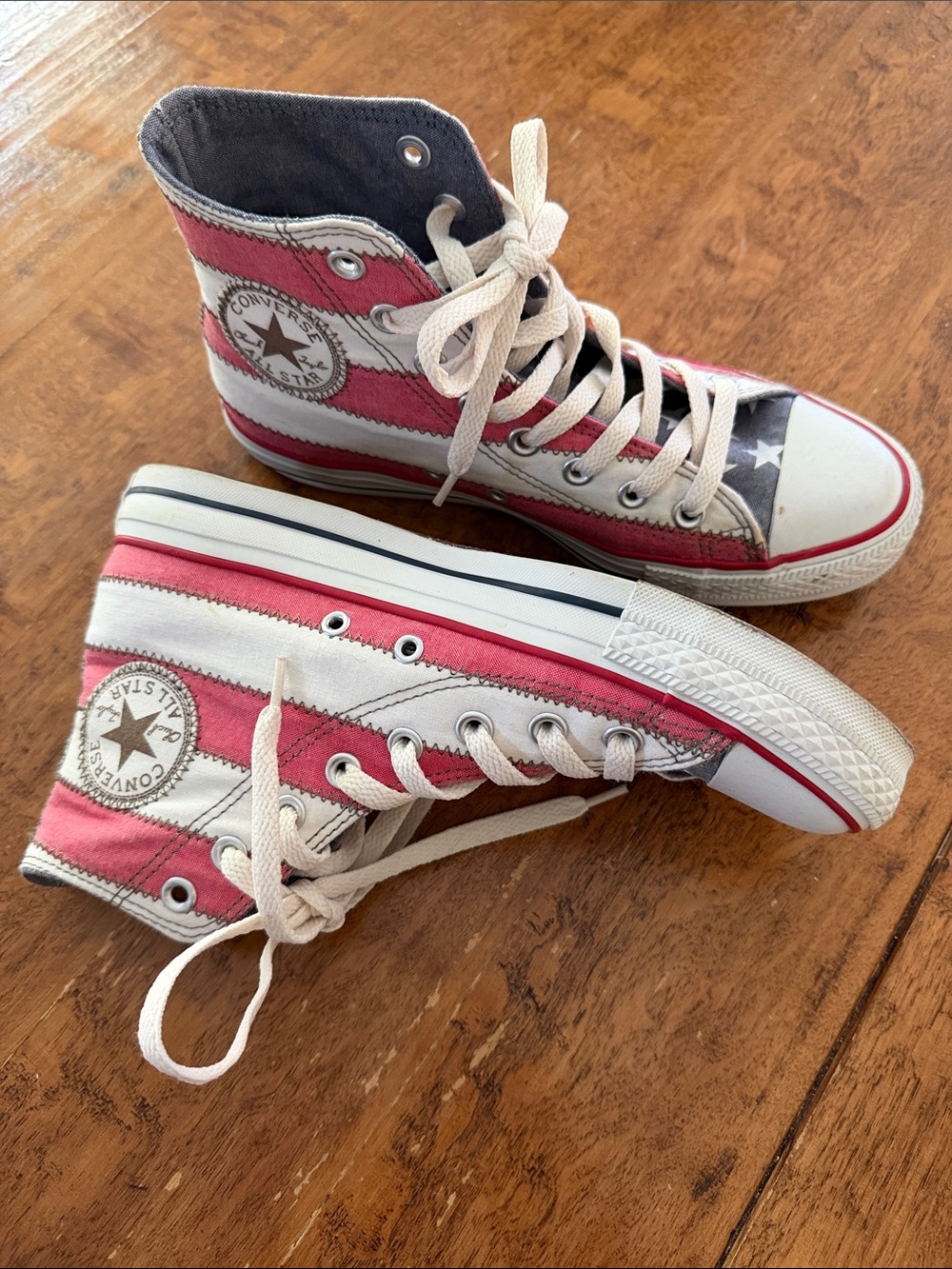 Converse Women’s High-Top Sneakers in Red, White & Blue Stars and Stripes